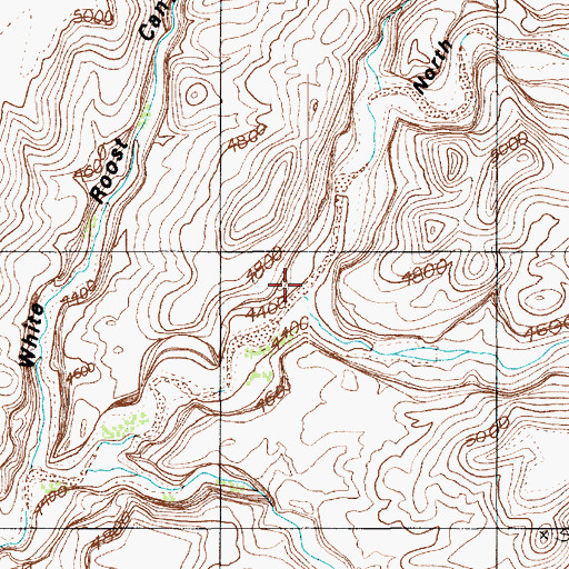 Topographic Map of North Fork Robbers Roost Canyon, UT