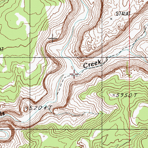 Topographic Map of North Fork Silver Falls Creek, UT