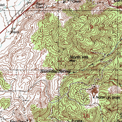 Topographic Map of North Hill, UT