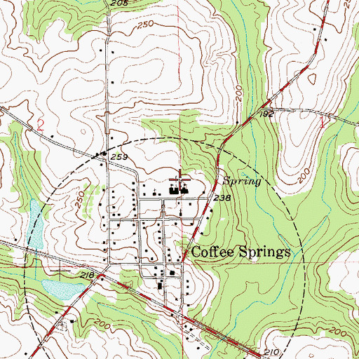 Topographic Map of Coffee Springs Cemetery, AL