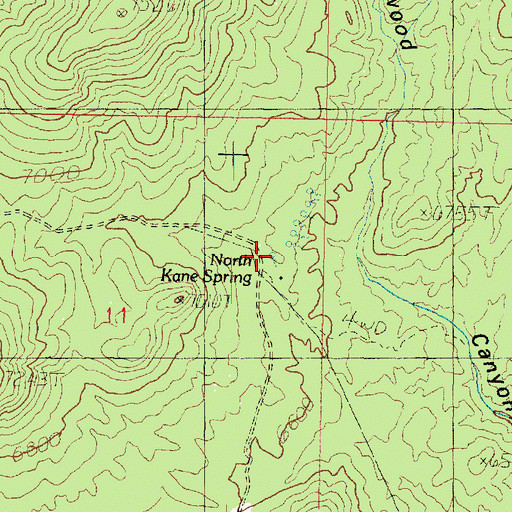 Topographic Map of North Kane Spring, UT