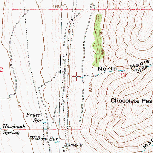 Topographic Map of North Maple Canyon, UT