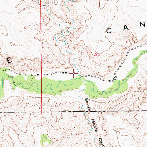 Topographic Map of North Maxie Canyon, UT