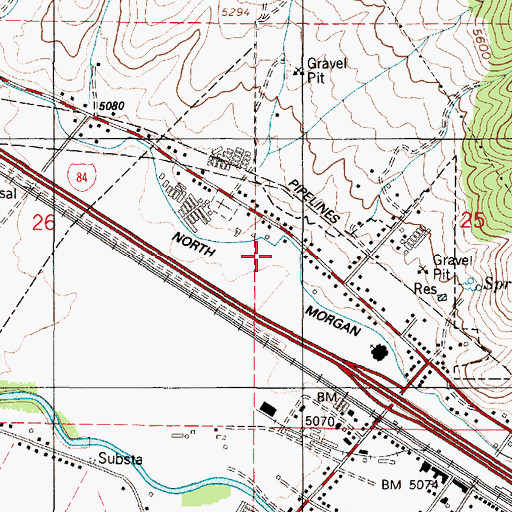 Topographic Map of North Morgan Canal, UT