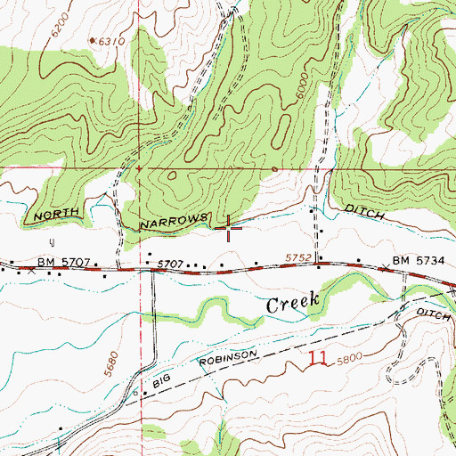 Topographic Map of North Narrows Ditch, UT