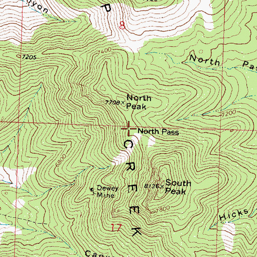 Topographic Map of North Pass, UT