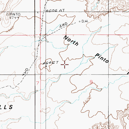 Topographic Map of North Pinto Hills, UT