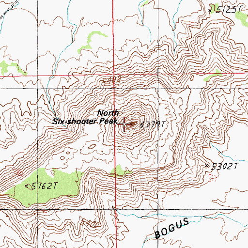 Topographic Map of North Sixshooter Peak, UT