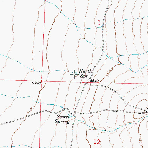 Topographic Map of North Spring, UT