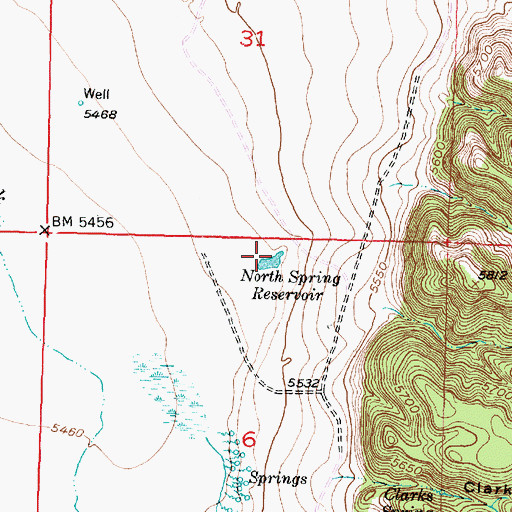 Topographic Map of North Spring Reservoir, UT