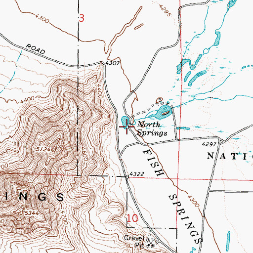 Topographic Map of North Springs, UT