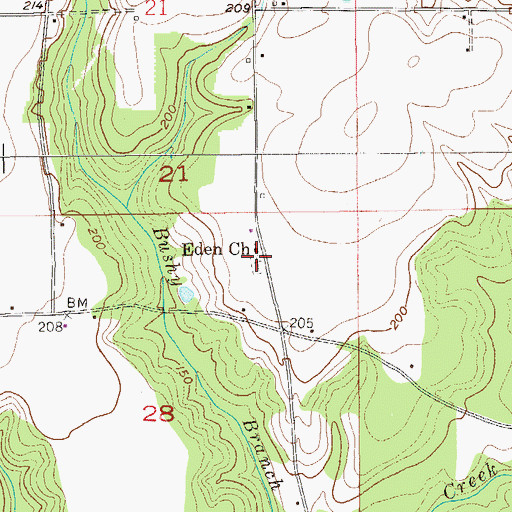 Topographic Map of Eden Cemetery, AL