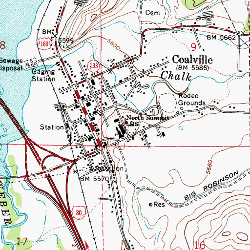 Topographic Map of North Summit High School, UT