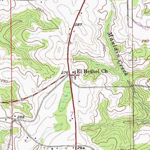 Topographic Map of El Bethel Cemetery, AL