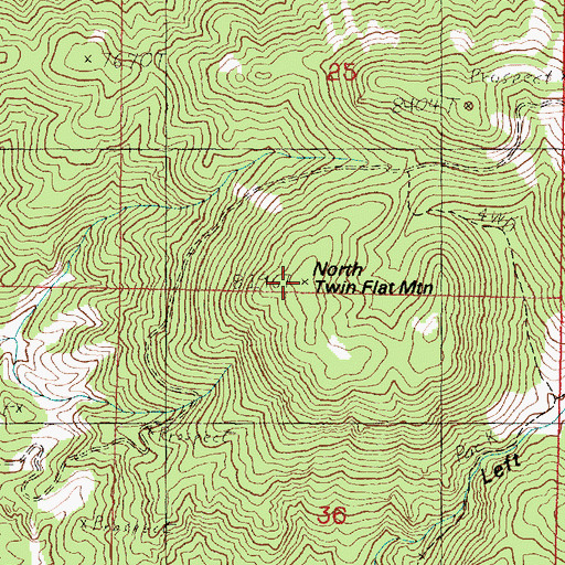 Topographic Map of North Twin Flat Mountain, UT