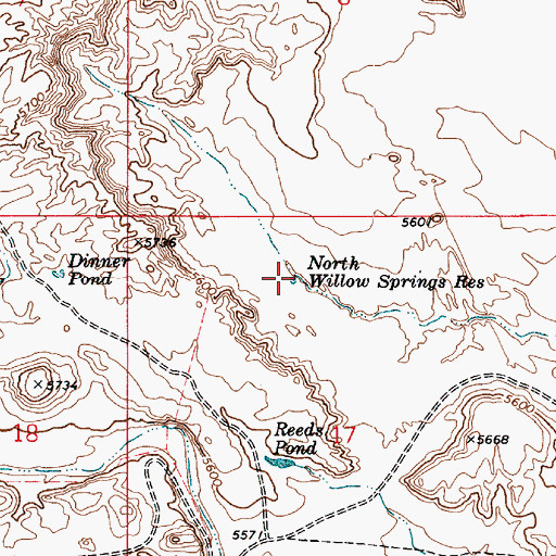 Topographic Map of North Willow Springs, UT