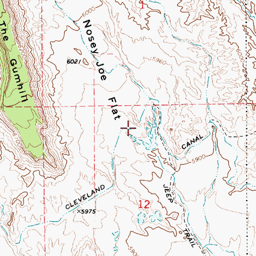 Topographic Map of Nosey Joe Flat, UT