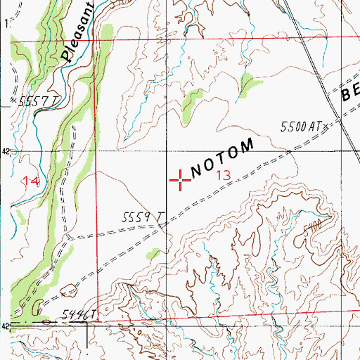 Topographic Map of Notom Bench, UT