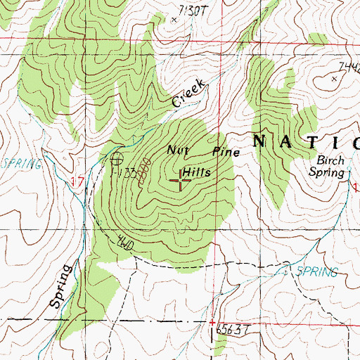 Topographic Map of Nut Pine Hills, UT