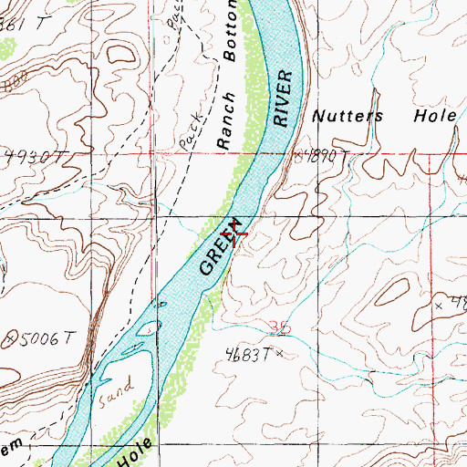 Topographic Map of Nutters Hole, UT