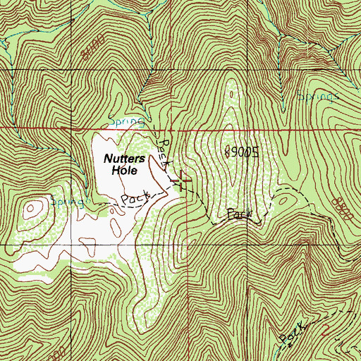 Topographic Map of Nutters Hole, UT