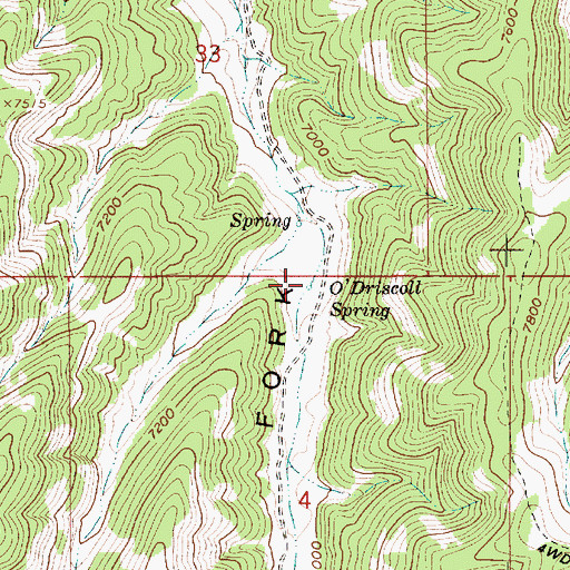 Topographic Map of O'Driscoll Spring, UT