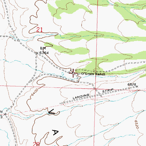 Topographic Map of O'Grain Ranch, UT