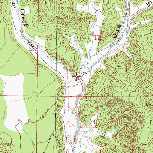 Topographic Map of Oak Canyon, UT