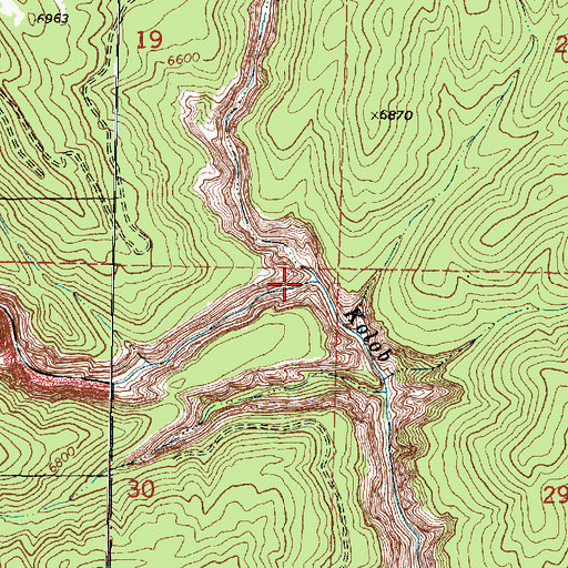 Topographic Map of Oak Creek, UT