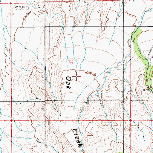 Topographic Map of Oak Creek Bench, UT
