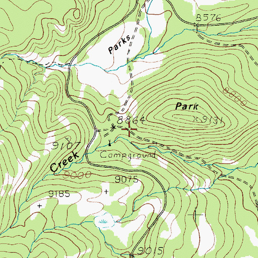 Topographic Map of Oak Creek Forest Camp, UT