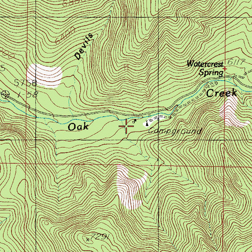 Topographic Map of Oak Creek Ranger Station, UT