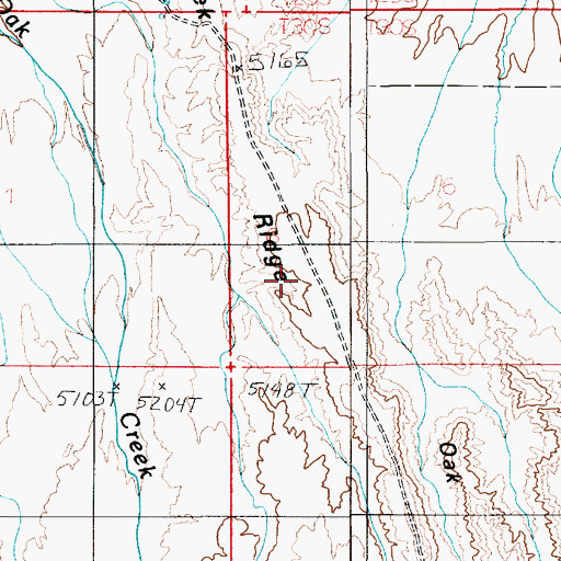Topographic Map of Oak Creek Ridge, UT