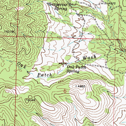 Topographic Map of Oak Patch Spring, UT