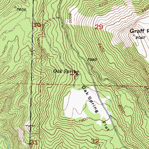 Topographic Map of Oak Spring, UT