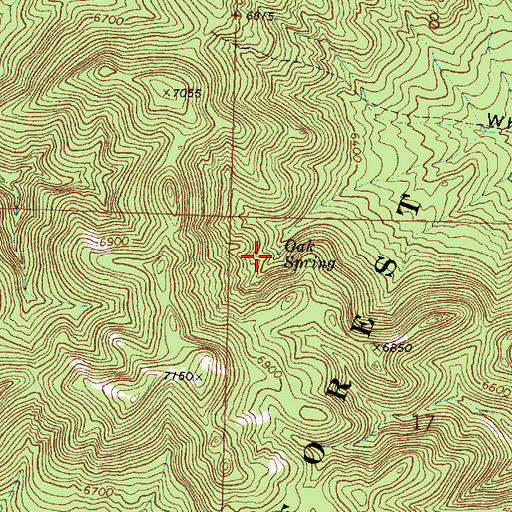 Topographic Map of Oak Spring, UT