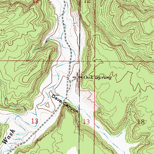 Topographic Map of Oak Spring, UT