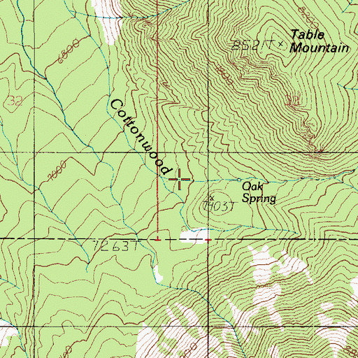Topographic Map of Oak Spring, UT