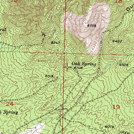 Topographic Map of Oak Spring, UT