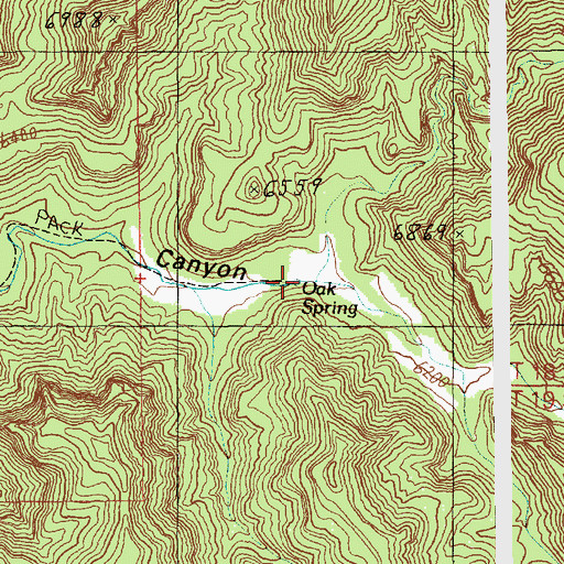 Topographic Map of Oak Spring, UT