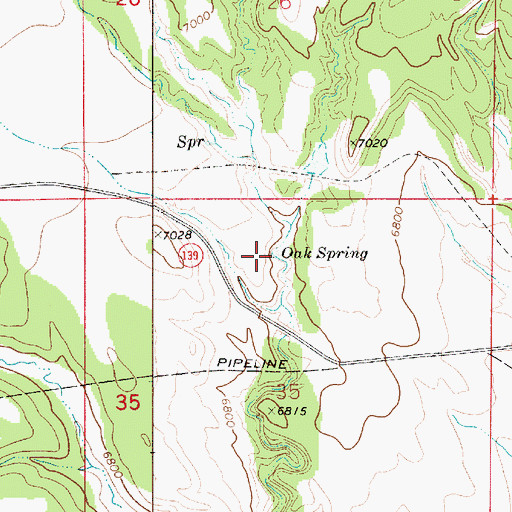Topographic Map of Oak Spring, UT