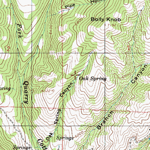 Topographic Map of Oak Spring, UT