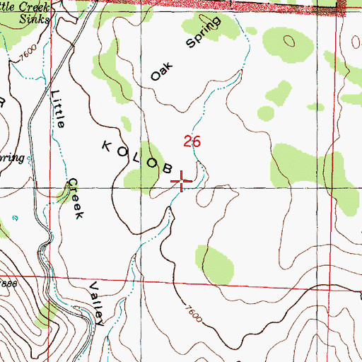 Topographic Map of Oak Spring Valley, UT