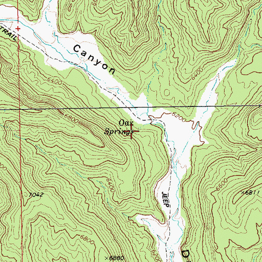 Topographic Map of Oak Springs, UT