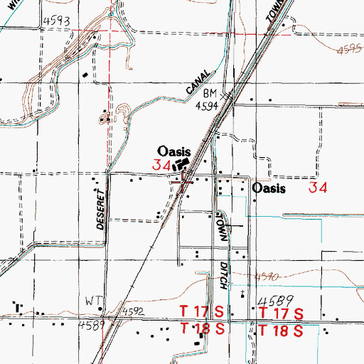 Topographic Map of Oasis, UT