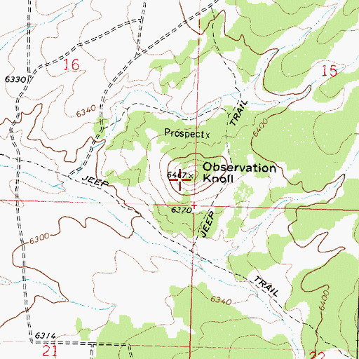 Topographic Map of Observation Knoll, UT