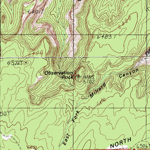 Topographic Map of Observation Rock, UT