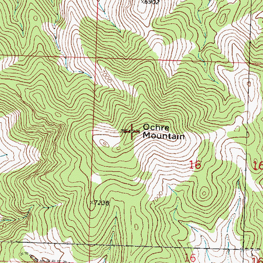 Topographic Map of Ochre Mountain, UT