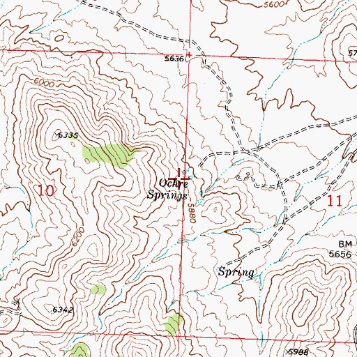 Topographic Map of Ochre Springs, UT