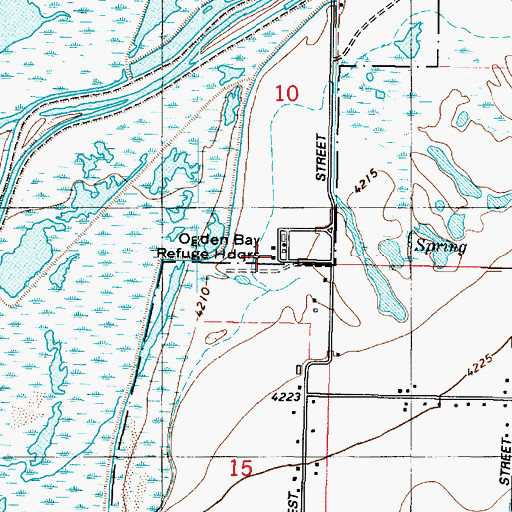 Topographic Map of Ogden Bay Refuge Headquarters, UT